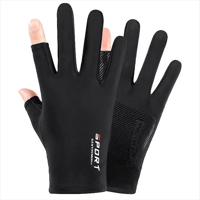 Gants de cyclisme antidérapants en soie glacée pour hommes et femmes, Sports de plein air d'été, Fit