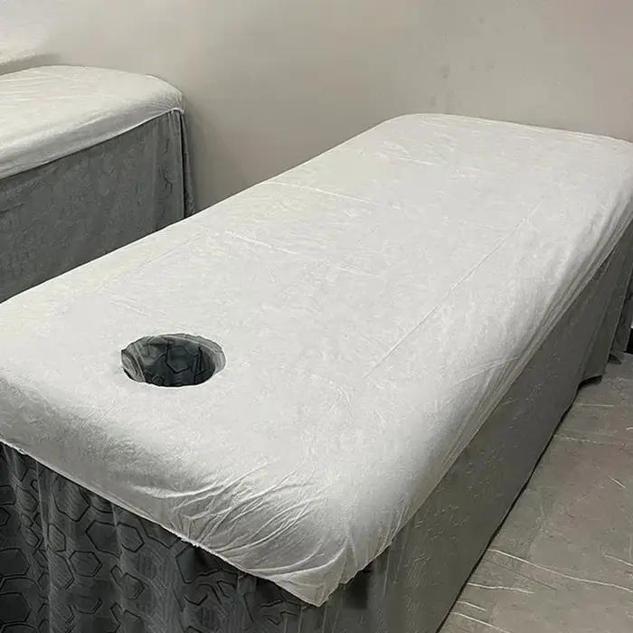 Couvre-lit élastique en tissu non tissé doux pour salon de beauté drap de lit de massage spa 10 pièces confortable relaxation bien-être professionnel usage personnel
