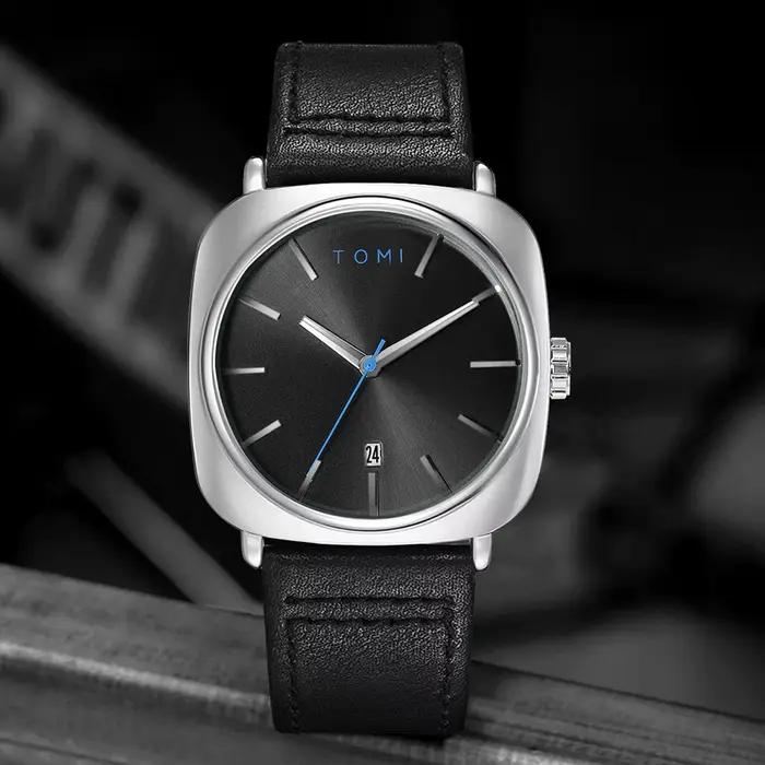 TOMI montre de conception d'affaires de mode pour hommes montre à petit disque carré de haute qualit
