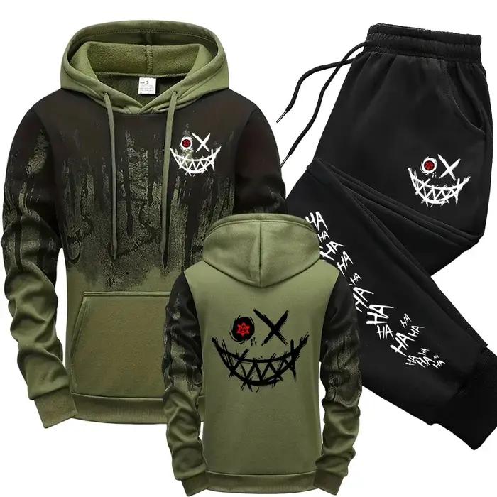 2025 mode urbaine sweats à capuche vêtements de sport hommes ensemble sweats à capuche pantalons de