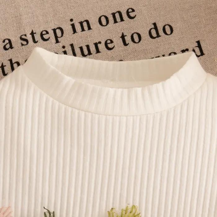 Robes de printemps et d'automne pour petites filles, en maille brodée de fleurs, robes de princesse
