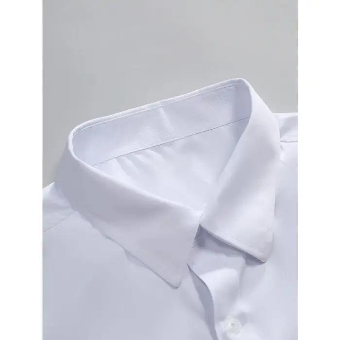 2025 chemise pour hommes flambant neuf couleur unie à manches longues intelligent décontracté quatre