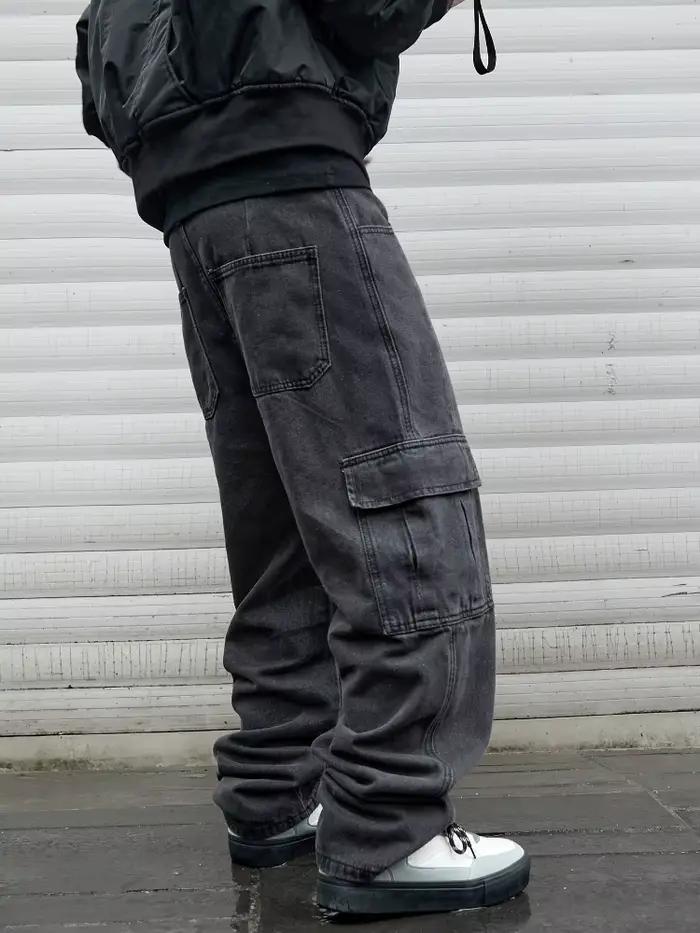 Jean Baggy à Jambes Larges pour Homme, Pantalon Cargo Surdimensionné, Style Hip Hop, Harajuku, Corée