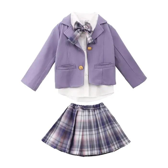 Ensemble trois pièces pour filles, style collège, printemps et automne, nouvelle veste de style étra