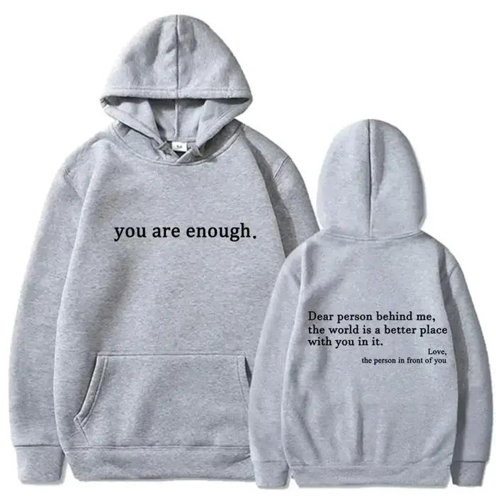 Automne hiver hommes à capuche cher personne derrière moi vous êtes assez imprimer mode sweat Hip Ho