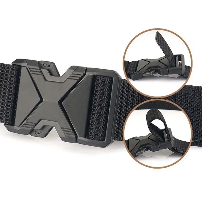 Ceinture à boucle en Nylon tressé pour hommes, légère et respirante, 125cm, pour les déplacements qu