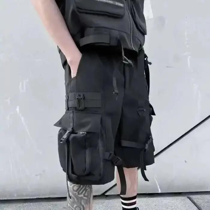 HKSH été fonctionnel marée Shorts hommes marée tactique foncé ample Techwear droit genou longueur pa
