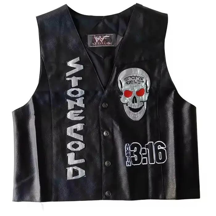 WWF Stone Cold Steve Austin 316 Smoking Skull Vest Attitude Era Nouveau Merchandise Vintage à Collec