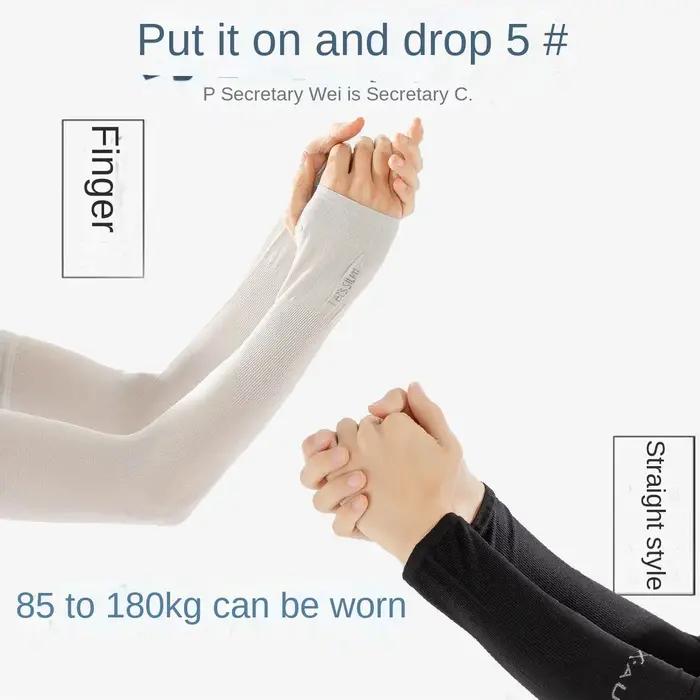 Manchons de bras rafraîchissants en soie glacée, protection solaire UV d'été, compression UPF 50+ po