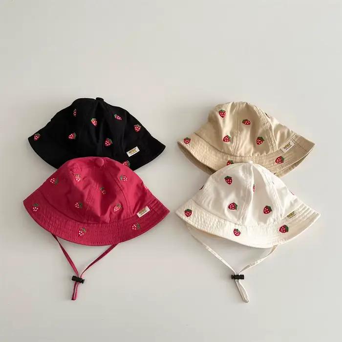 MILANCEL – chapeau de printemps pour petites filles de 1 à 4 ans, chapeau de pêcheur brodé avec frai