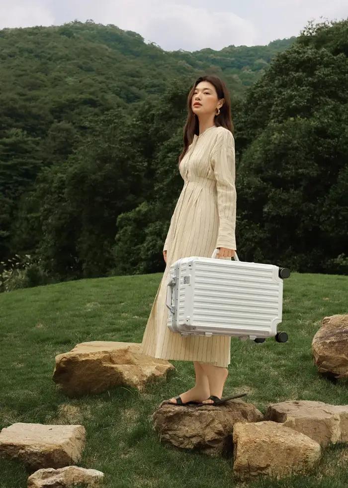 Valise Little Diamond, cadre en aluminium massif, boîte de voyage résistante aux rayures et à l'usur