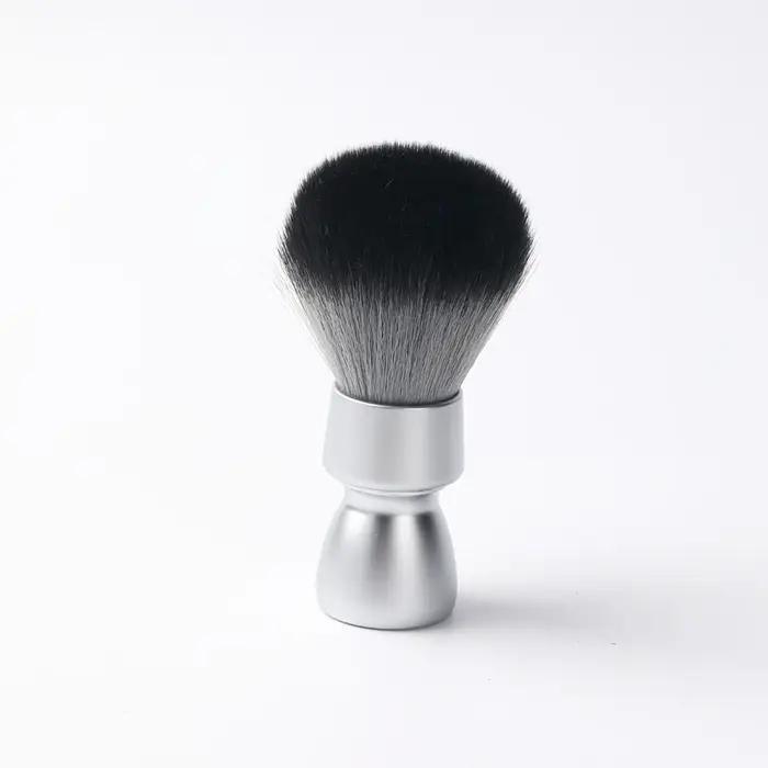 YAQI – brosse de rasage pour hommes, poils synthétiques, poignée en métal lourd, loup en bois, nœud