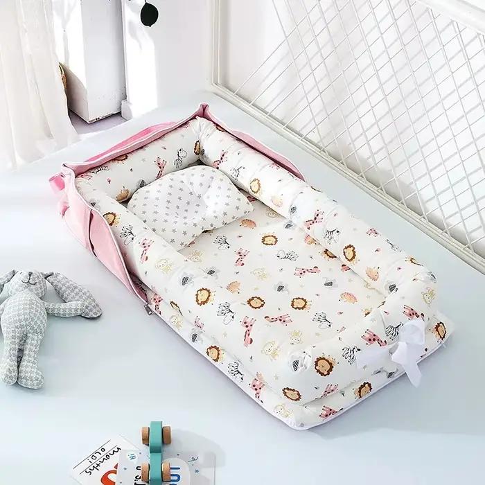 Berceau en coton pour nourrissons lit parc matelas nid de bébé sécurité cocon de confort 0 à 24 mois garçons filles