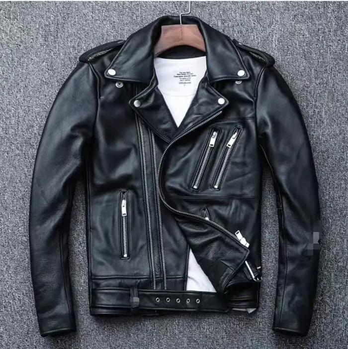 Veste en cuir PU surdimensionnée pour homme, style polo, avec plusieurs fermetures éclair, pour l'au