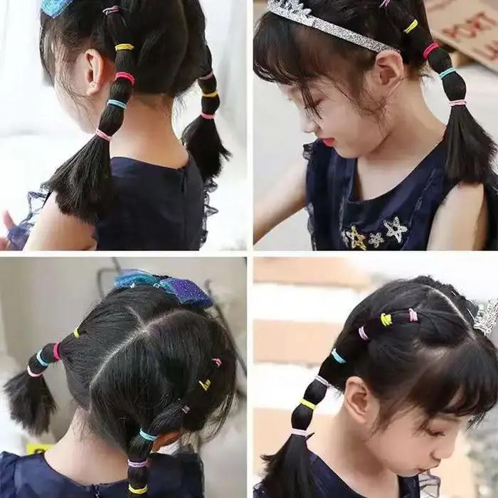 100 pièces/ensemble filles bandes de cheveux élastiques filles accessoires de cheveux 2.5cm élastiqu