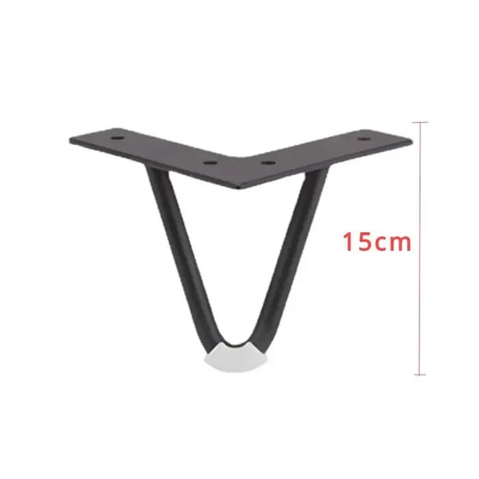 Pieds de barre en acier épais en métal, meubles en forme de V, deux pieds de table basse de chevet e