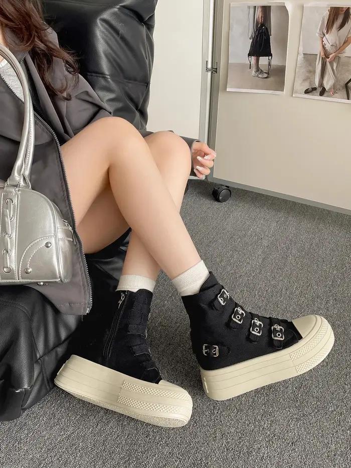 CHABELLA femmes haut toile chaussure conception boucle sangle Zip simplicité femme chaussures 2025 h