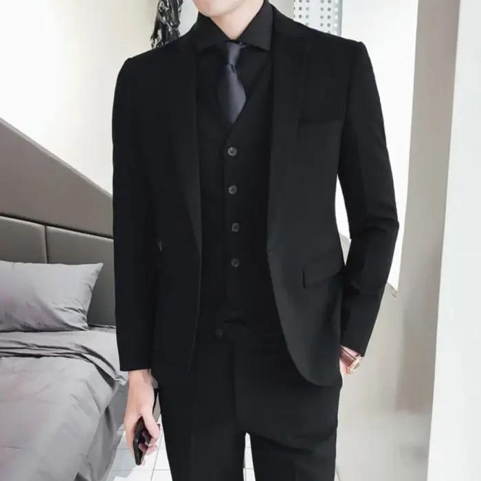Nouveau Style costumes (Blazer + gilet + pantalon) hommes mode affaires mariage Gentleman complet en