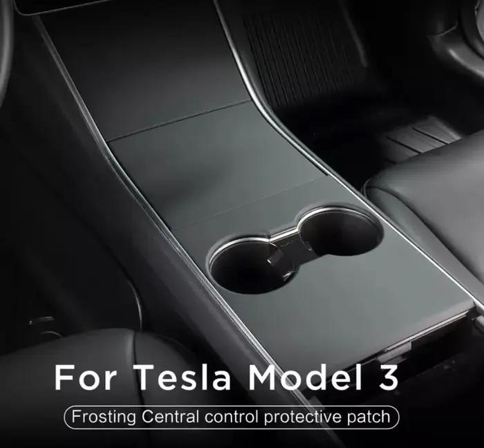 Patch de protection pour panneau de commande Central de voiture ABS noir, 3 pièces, pour Tesla modèl