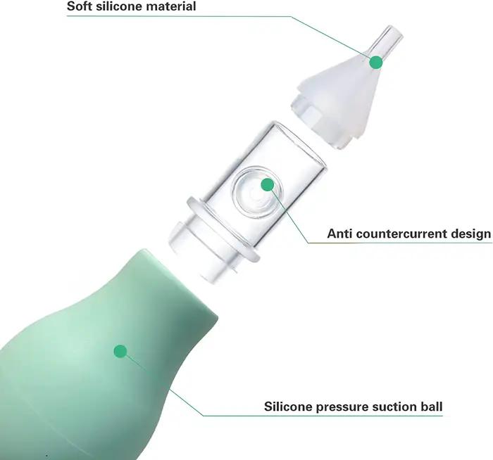 Aspirateur Nasal doux pour bébé, Anti-dos, ventouse nasale pour nouveau-né, nettoyeur de nez en Sili