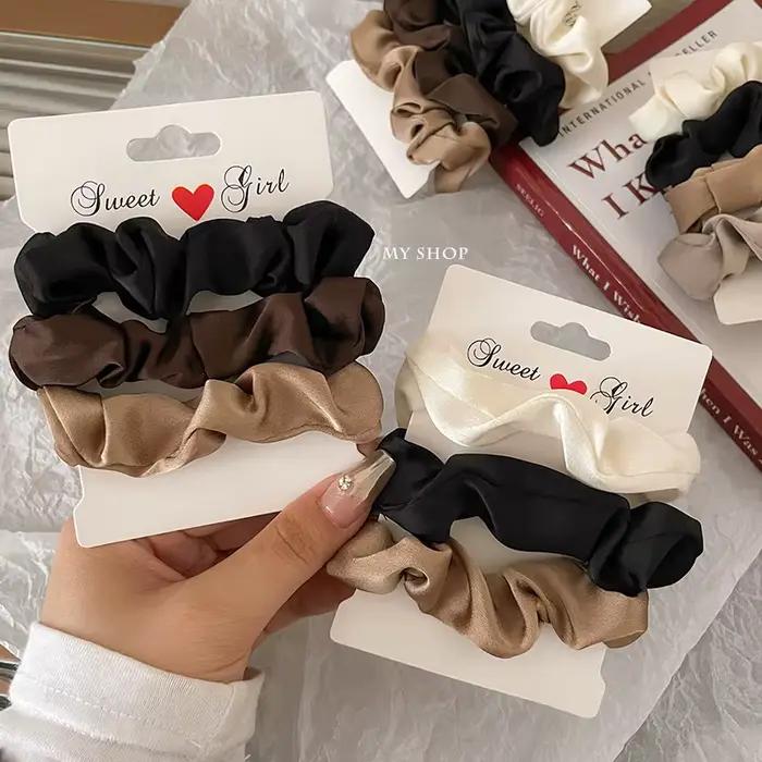Chouchous en Satin élégants pour femmes, plus doux que les bandes élastiques, corde à cheveux pour f