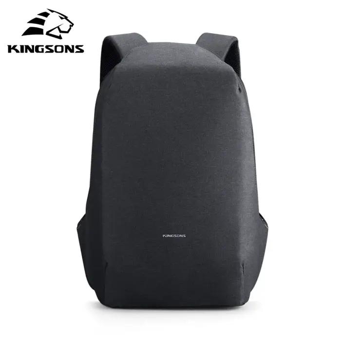 Kingsons sac à dos antivol hommes 15.6 pouces ordinateur portable 180 degrés ouvert W USB charge sac