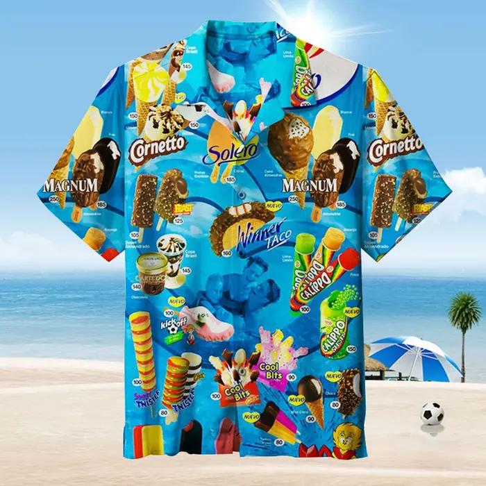 Chemise hawaïenne pour hommes, T-Shirt d'été à manches courtes, imprimé de plage, hauts décontractés