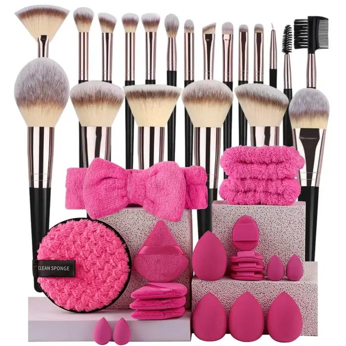 Ensemble professionnel de 3 à 20 pinceaux de maquillage, doux et moelleux, pour fard à paupières, fo