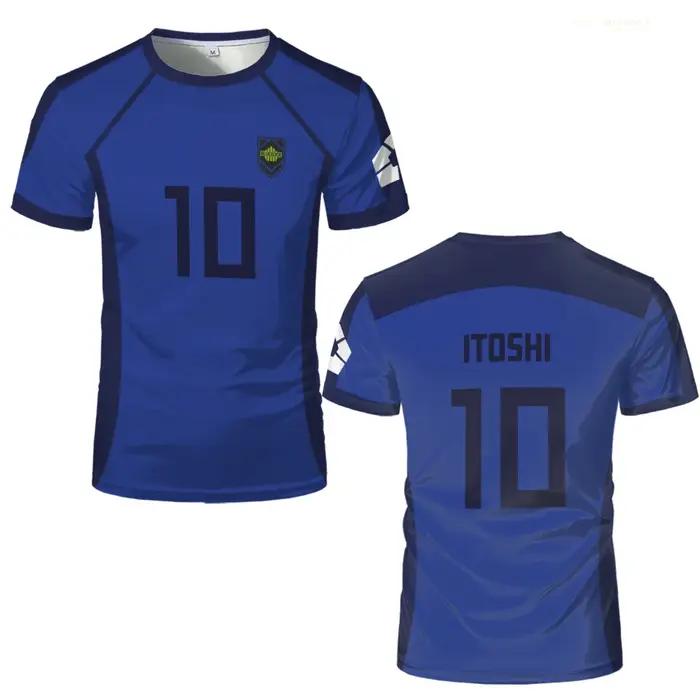 T-shirt homme ISAGI 3D imprimé, sport, séchage rapide, respirant, anime cosplay, Harajuku, équipe de