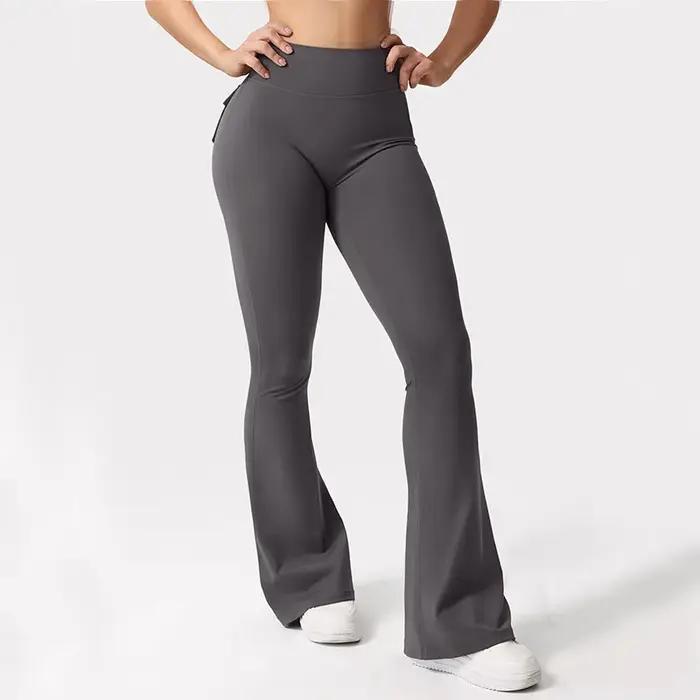 Leggings de Yoga à jambes larges et extensibles pour femmes, sensation nue, vêtements de travail de