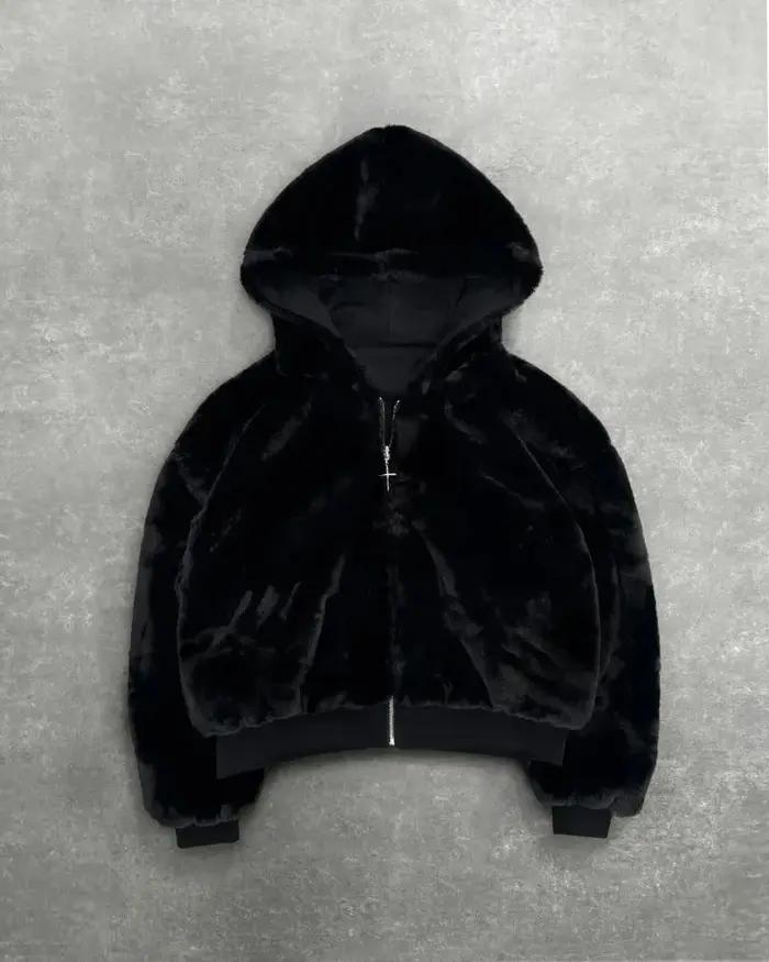 Hip-hop nouveaux vêtements double face Harajuku rétro imprimé léopard à la mode ample sweat à capuch