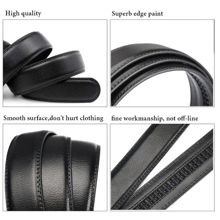 Ceinture en cuir PU pour hommes et femmes, 2.4 2.8 3.0, 3.5 cm de large, sans boucle pour boucle aut