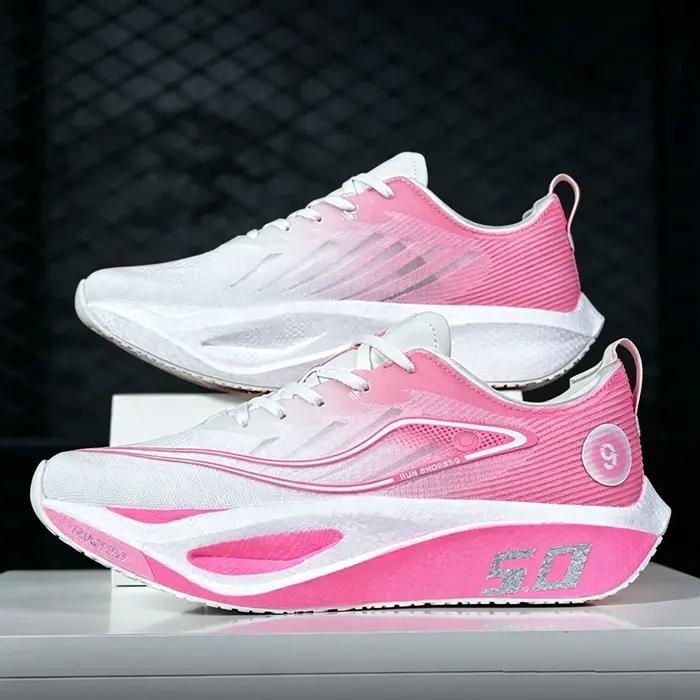 Chaussures de course pour hommes, spécialité sportive, plaque en carbone, marathon, respirantes, lég