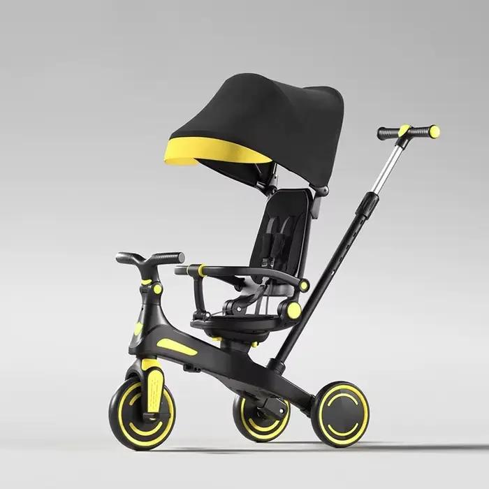 Poussette Trike pour bébé, siège pliable et réversible, conception Anti-basculement, cadre en Fiber