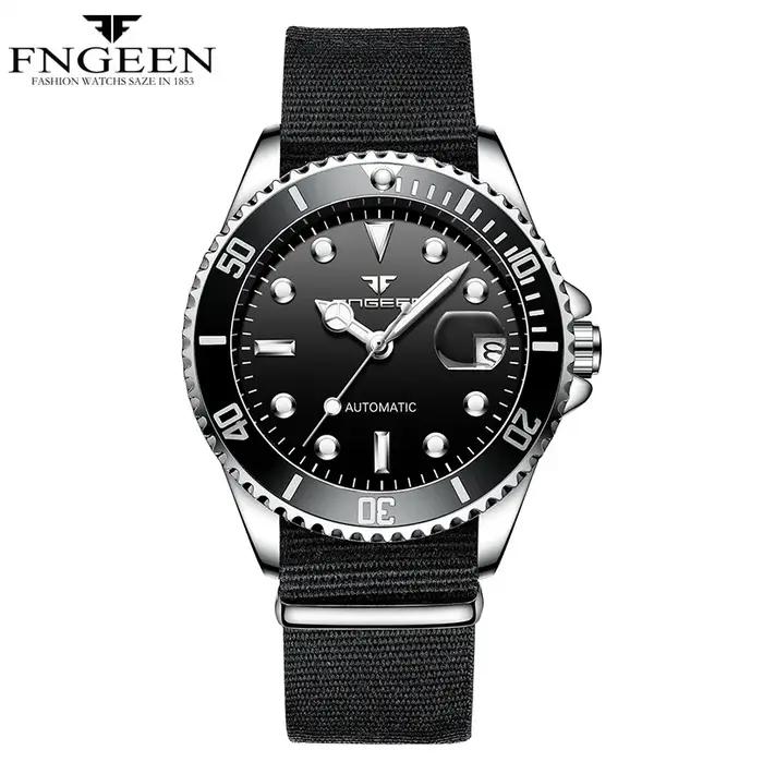 FNGEEN-Montre mécanique en acier pour homme, marque de luxe, avec modules tourbillon, date automatiq