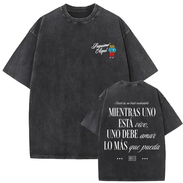 T-shirt vintage délavé Rapper Bad Bunny Debi Tirar Mas Fotos DTMF World Tour 2026 – T-shirts mode Hi