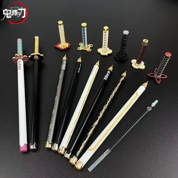 Stylo Gel modèle démon, recharge noire, accessoire de Cosplay, cadeau pour enfant étudiant, épée Sla