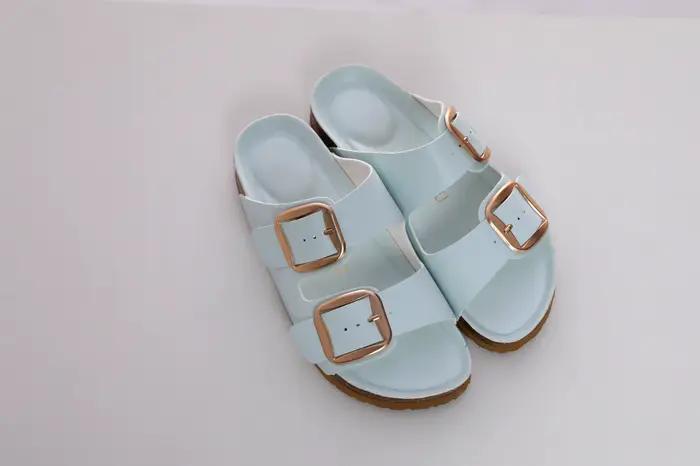 SUFU Pantoufles d'été confortables à enfiler pour femme avec sangles à boucle réglables - Sandales e