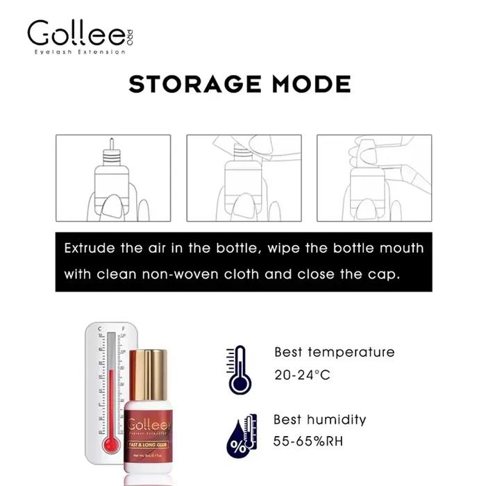 Gollee 5 pièces 1s colle à séchage rapide pour Extension de cils fournitures d'extensions de cils av