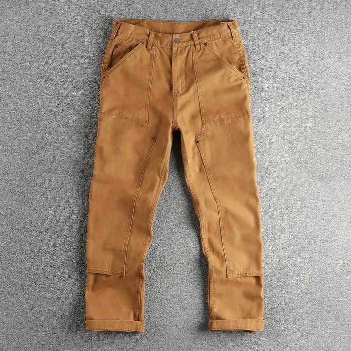 Salopette épaisse pour homme, pantalon droit rayé bleu teint, reproduction tendance, pantalon de cou