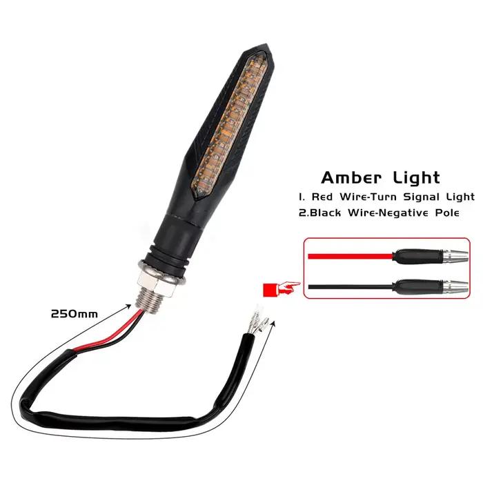 2 pièces 12V moto LED clignotants lumière 12LED clignotant arrière clignotant d'eau qui coule IP68 p
