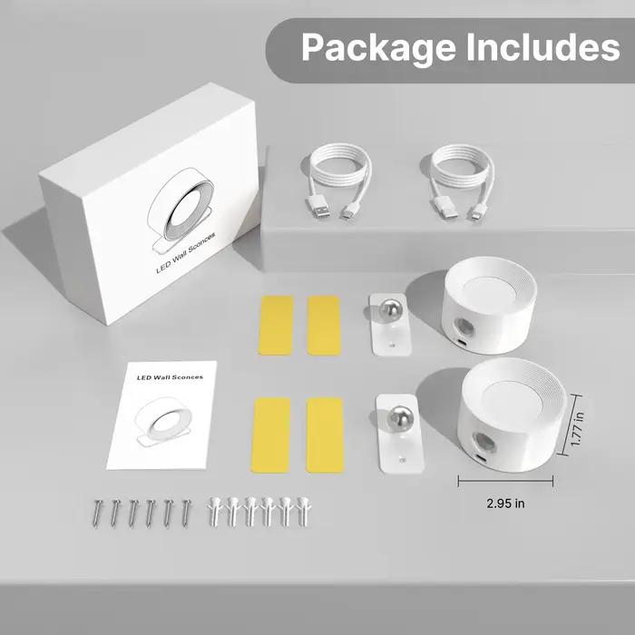 Murale Interieur, Lampe Murale Touch LED avec Port de Charge USB Contrôle Tactile, 3 Niveaux de Lumi