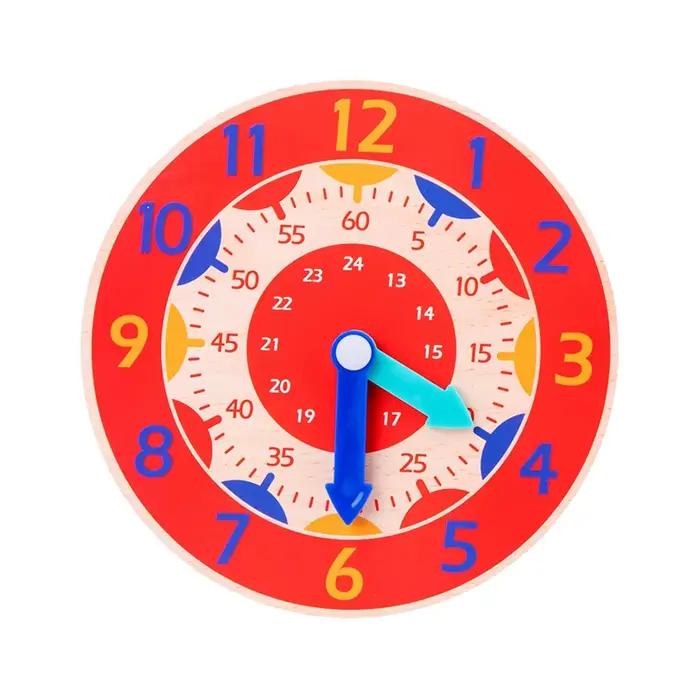 Horloge en bois Montessori pour enfants, jouets d'apprentissage du temps, outils pédagogiques, jouet
