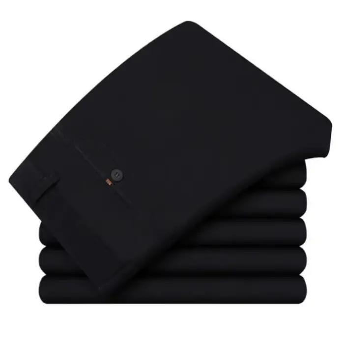 Pantalon de costume pour homme, fin pour l'été, épais pour l'automne, 100% coton, classique, mode bu