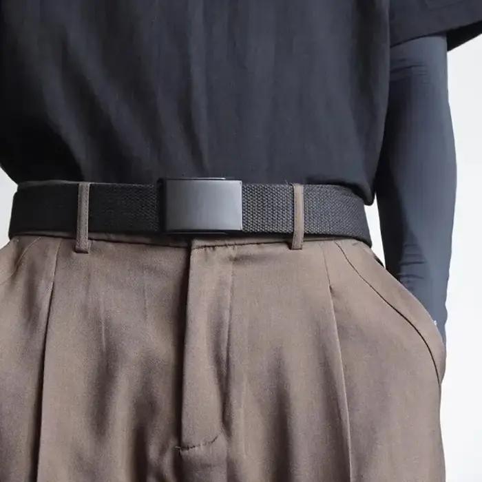 Ceinture en toile respirante pour hommes et femmes, ceinture réglable, DulFor Jeans, extérieur, unis