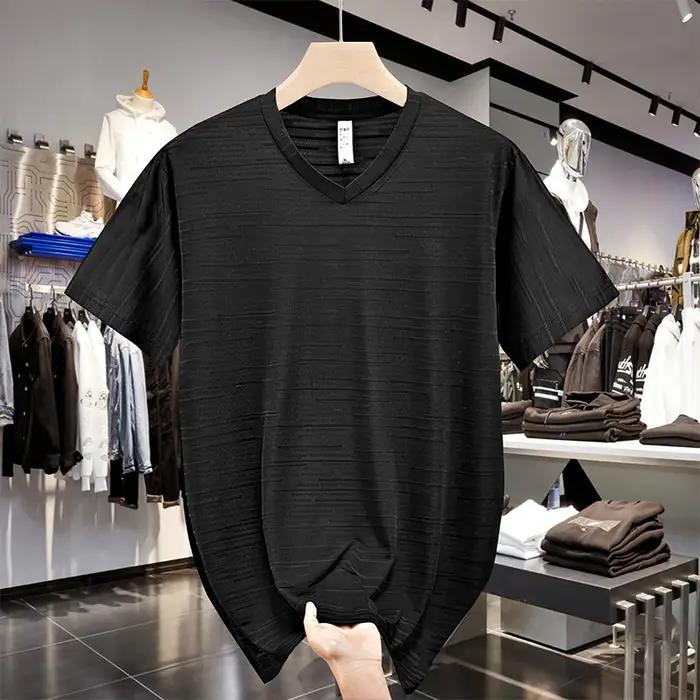 T-Shirt à Manches Courtes et Col en V pour Homme, Vêtement de dehors, Grande Taille, 10XL, 9XL, 8XL,