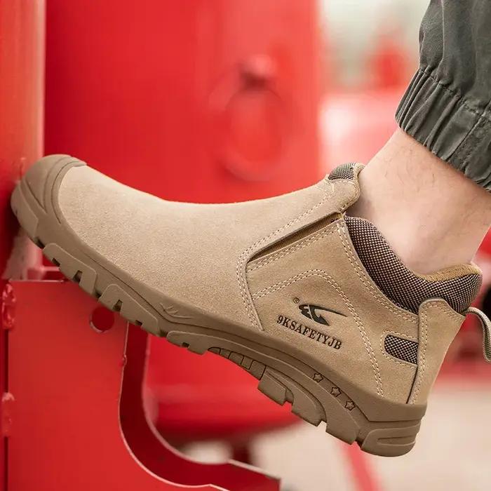 Chaussures de soudage électriques anti-brûlure, chaussures de travail à bout en plastique, chaussure
