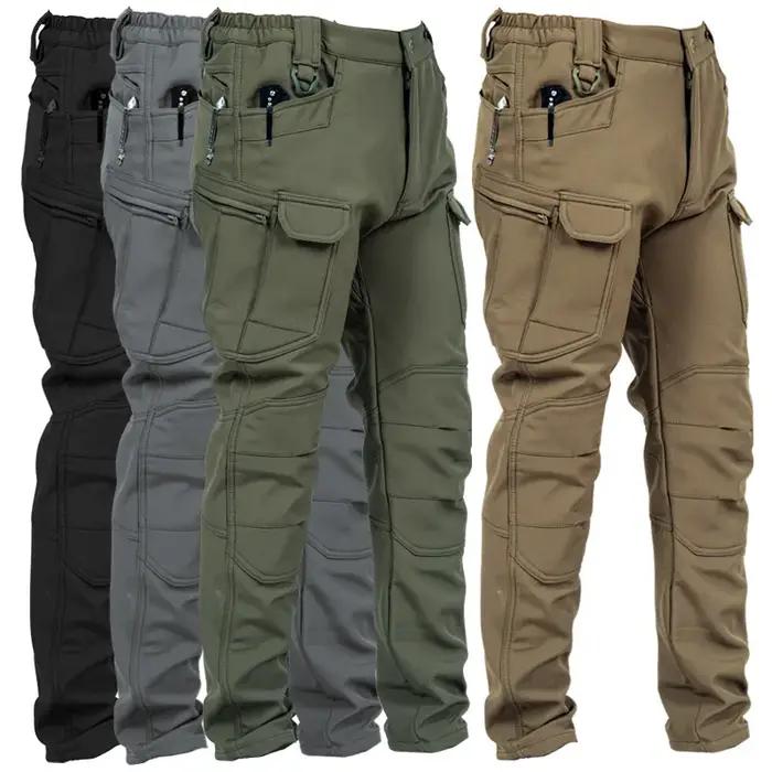 Ensemble tactique camouflage pour homme pour l'hiver, veste imperméable à fermeture éclair en peau d