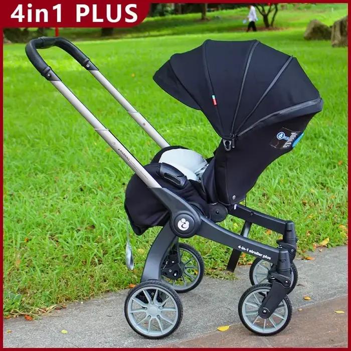 Landau de voyage léger pliable multifonctionnel à quatre roues poussette Portable bébé poussette 3 e