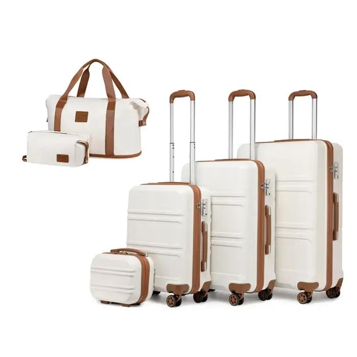 Valise trolley KONO ABS + PC 4 roues jumelles avec serrure TSA (2/4/6 pièces) – Coque rigide légère